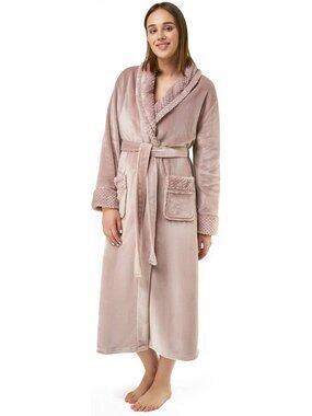 〽️Women's Bathrobe Pink Oversized Luxury Ultra Soft Warm Plush Fleece Robes